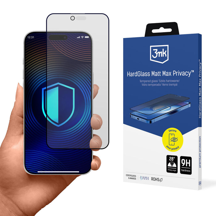 3mk Hardglass Matt Max Privacy Tempered Glass за iPhone 17 Air