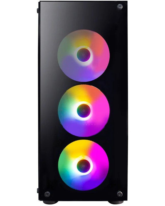 Кутия 1stPlayer - Fire Dancing V3-B RGB, mid tower, черна/прозрачна