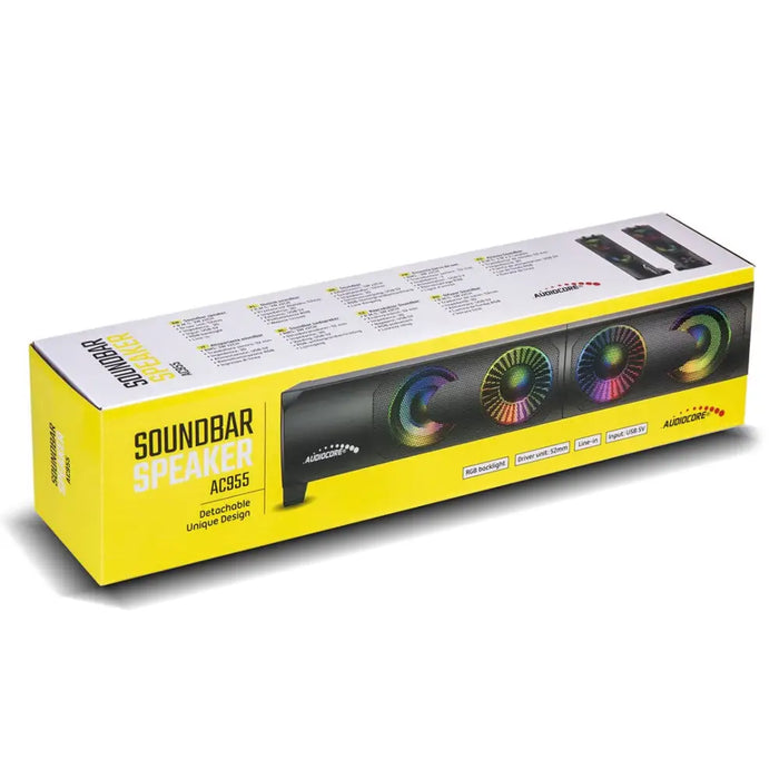 2 в 1 PC високоговорител Soundbar Компютър RGB LED