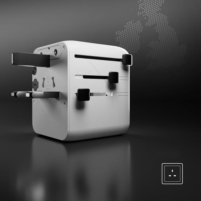 Универсален адаптер за пътуване с USB-A и 2x USB-C P
