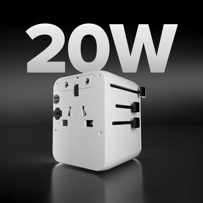Универсален адаптер за пътуване с USB-A и 2x USB-C P