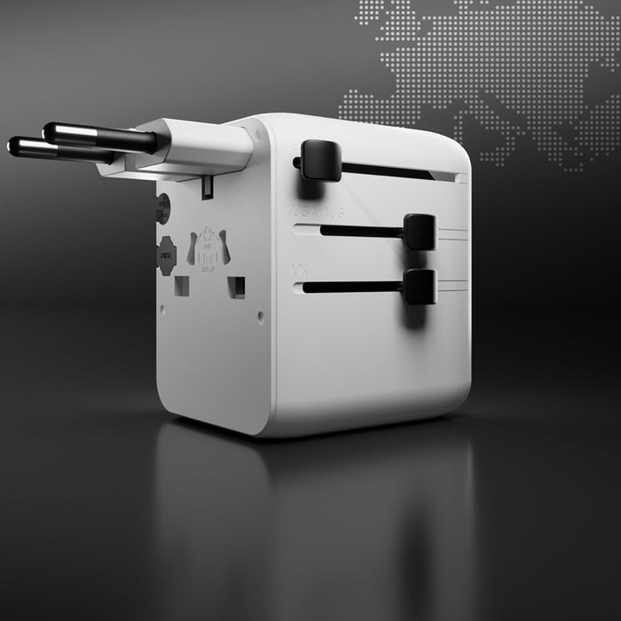 Универсален адаптер за пътуване с USB-A и 2x USB-C P