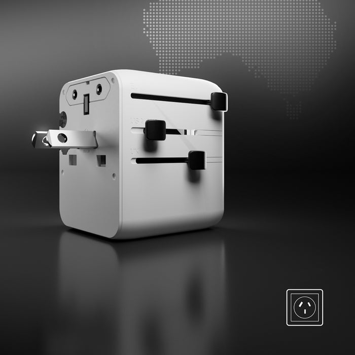 Универсален адаптер за пътуване с USB-A и 2x USB-C P