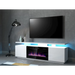 RTV EVA шкаф с електрическа камина 180x40x52 см бял/бял