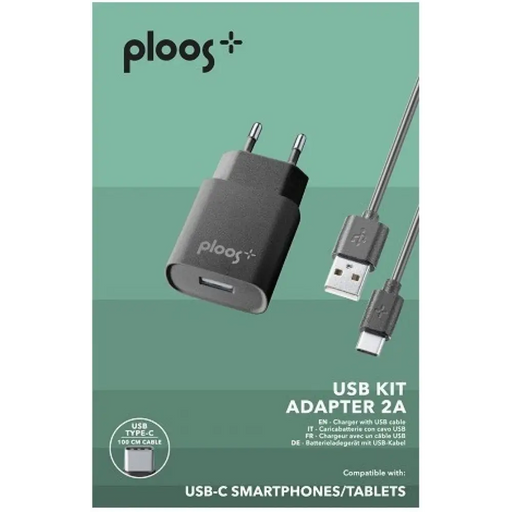 ЗАРЯДНО ОТ ЕЛ. МРЕЖА PLOOS USB-C 2A ЧЕРНО