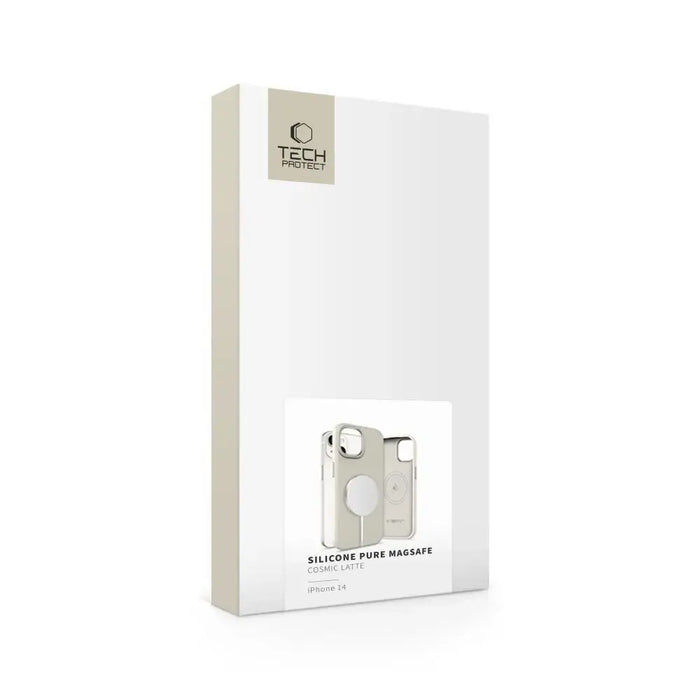 Силиконов PU калъф Tech-Protect MagSafe за iPhone 14 - бежов