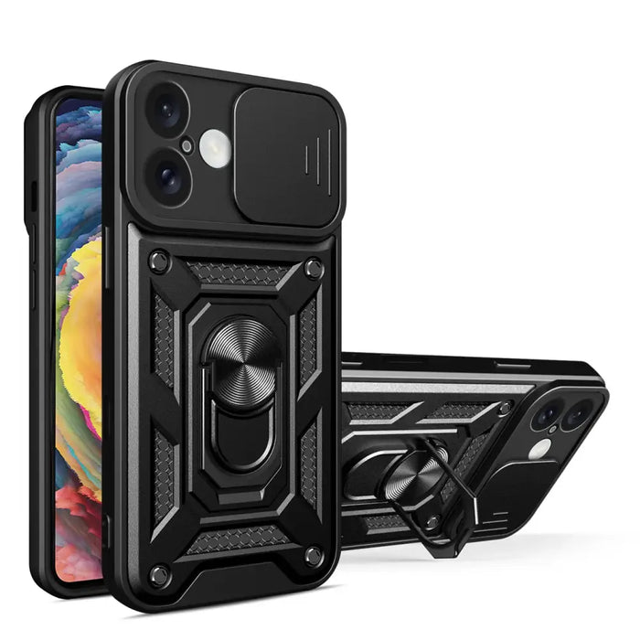 Брониран калъф Hybrid Armor Camshield iPhone 16 с капак