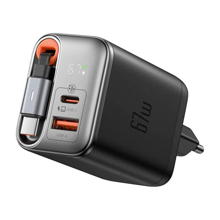 2в1 зарядно с кабел McDodo CH-4100 67W GaN USB-C + A 65cm