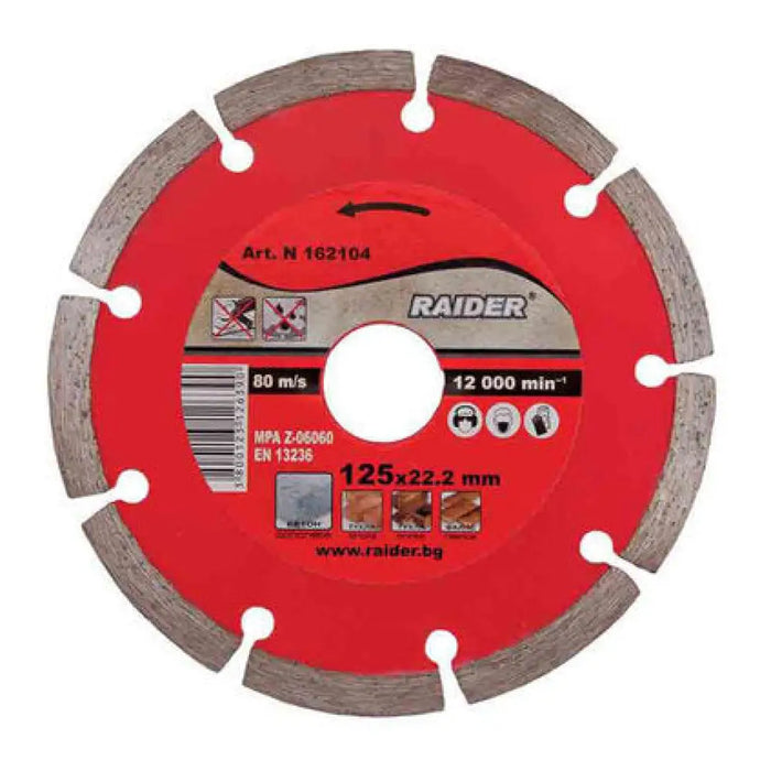 ДИАМАНТЕН ДИСК ЗА РЯЗАНЕ НА НЕМЕТАЛ RAIDER 125x2x22.23