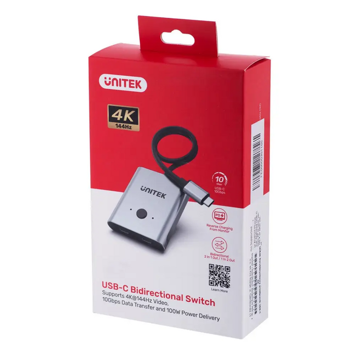 Unitek двупосочен превключвател за сигнал USB-C 2 в 1 изход