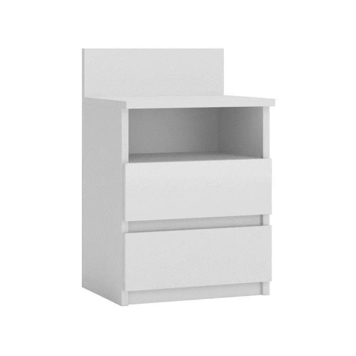 Нощно шкафче Topeshop M1 BIEL MAT 2 чекмеджета Бяло