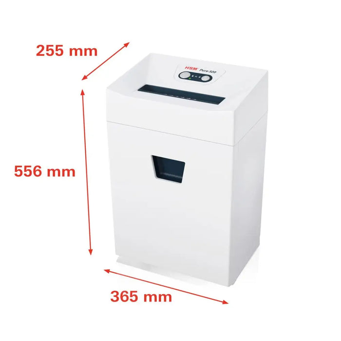 Шредер HSM Pure 320 Раздробяване на частици 23 см бяло