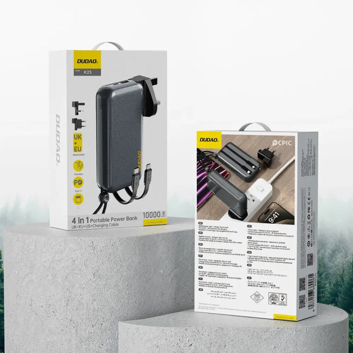 Dudao K25 2в1 10000mAh 3-Plug Преносима батерия Powerbank