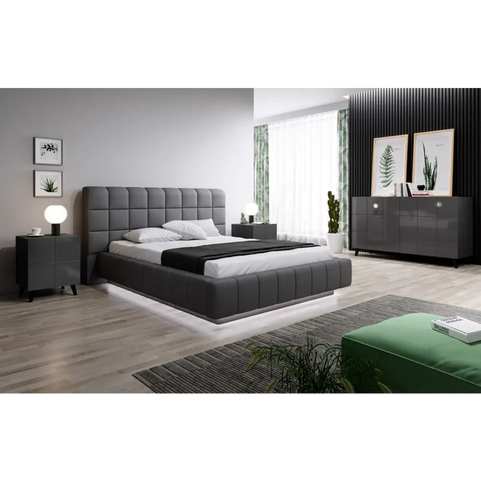 Нощно шкафче Cama REJA графитено сиво гланц/графитено сиво