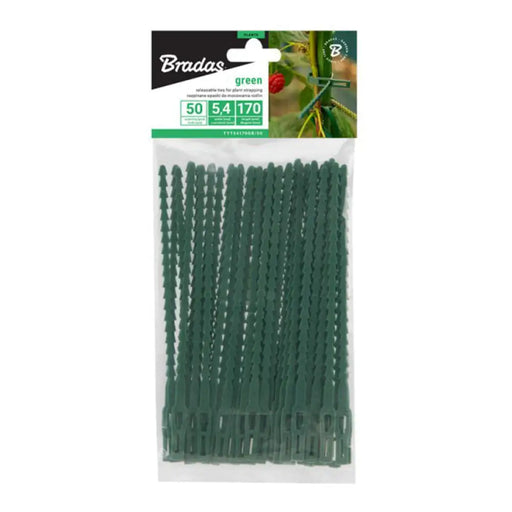 ВРЪЗКИ ЗА РАСТЕНИЯ 17CM 50БР ЗЕЛЕНИ BRADAS TYT54170GR/50