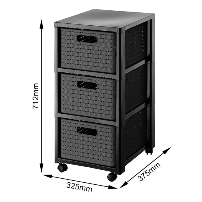 ПЛАСТМАСОВ ШКАФ 3 НИВА COUNTRY АНТРАЦИТ ROTHO