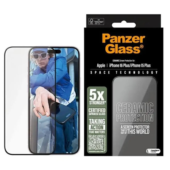 PanzerGlass керамичен протектор за екран iPhone 16 Plus
