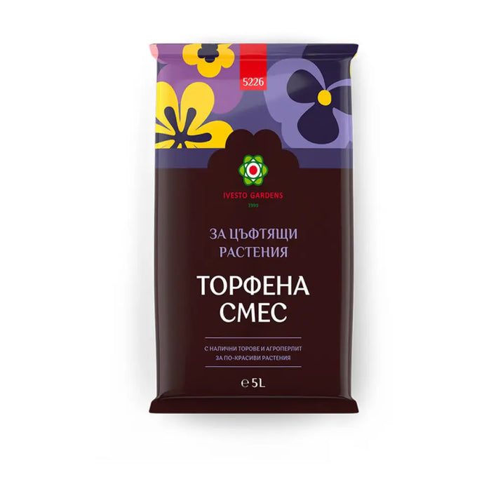 ТОРОПОЧВЕН СУБСТРАТ ЗА ЦЪФТЯЩИ РАСТЕНИЯ 5L IVESTO