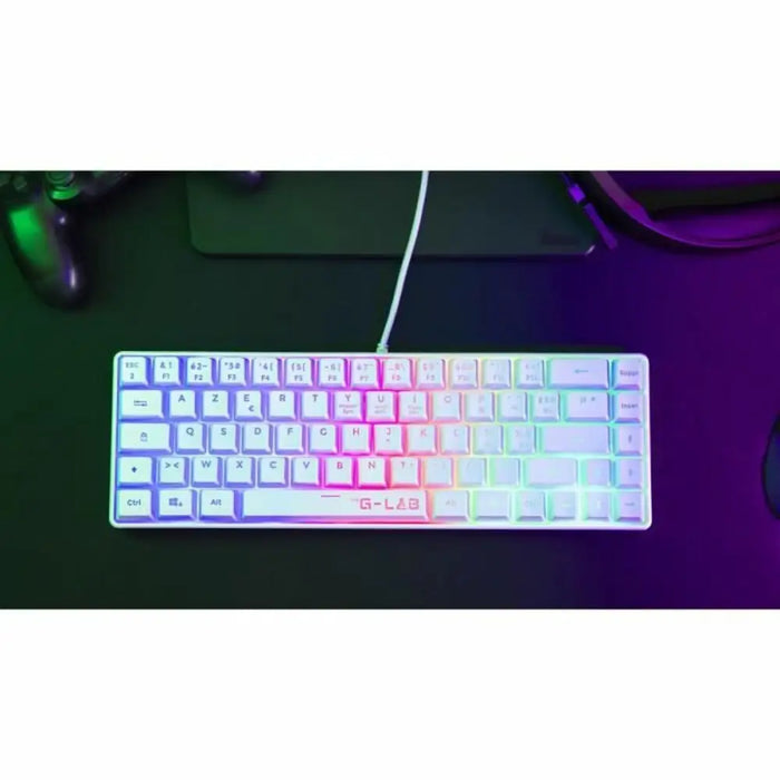 Блутут клавиатура The G-Lab Azerty френски Бял