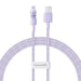 Кабел за бързо зареждане Baseus Gem USB to IP 2.4A 1 м Лилав