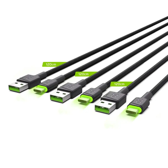 Комплект зелени клетки 3x Ray USB-C 120 см кабел със зелена