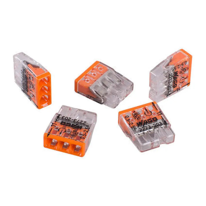 КЛЕМА ЗА КАБЕЛ С БЪРЗА ВРЪЗКА 5 БРОЯ WAGO 3х0.08MM-2.5MM