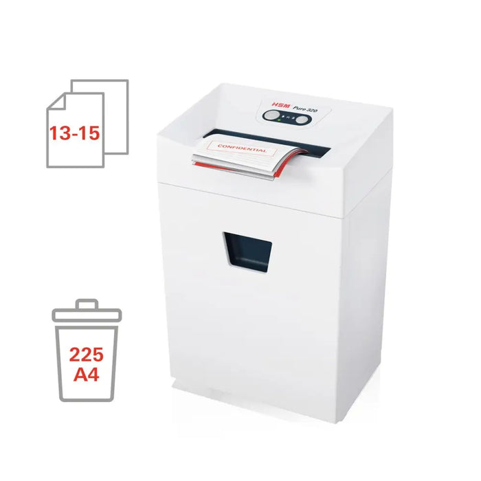 Шредер HSM Pure 320 Раздробяване на частици 23 см бяло