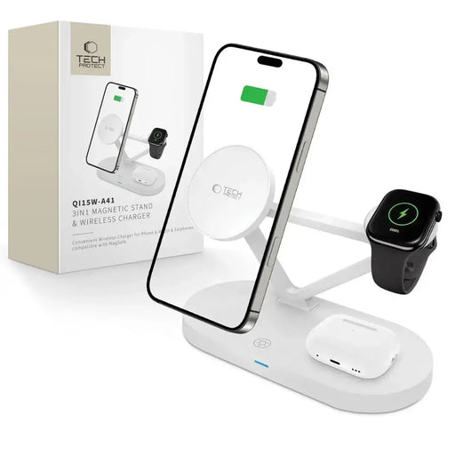 Безжично зарядно устройство Tech-Protect QI15W-A41 3 в 1