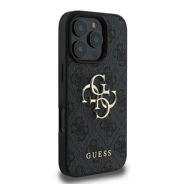 Калъф Guess 4G с голямо лого за iPhone 16 Pro - черен