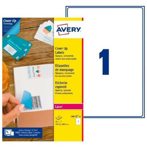 Етикети за принтер Avery L4610 Бял 25 Листи 199,6 x 289,1