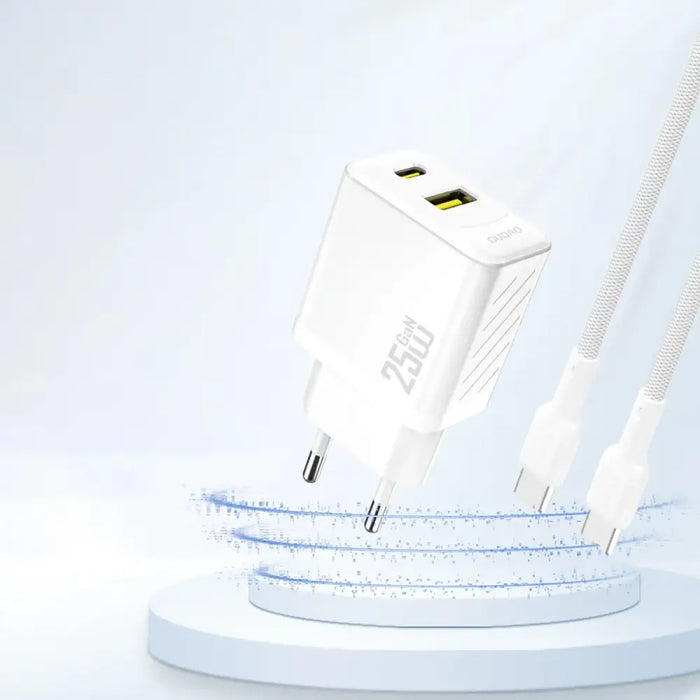 Зарядно устройство Dudao A26T GaN 25W USB-A USB-C - бяло