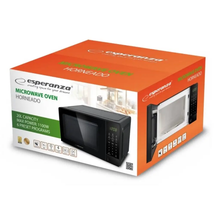 Микровълнова печка Esperanza EKO009 Black Solo микровълнова