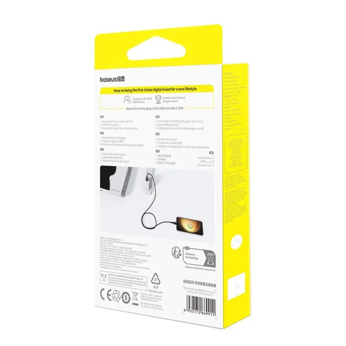 Кабел за бързо зареждане Baseus Dura USB тип A към тип C 60