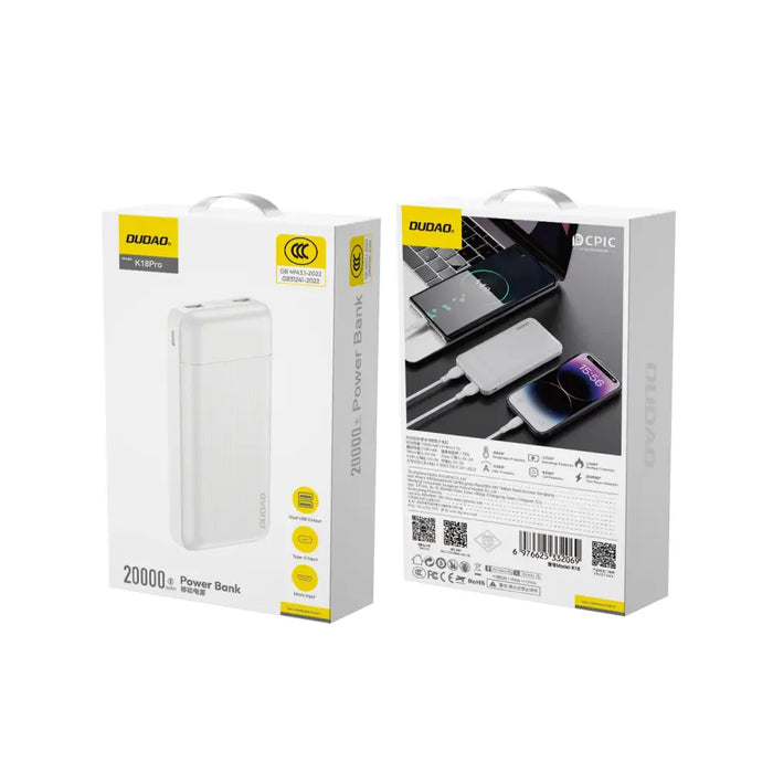Преносима батерия Powerbank Dudao K18 Pro 20000mAh USB-A