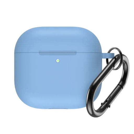 Силиконов калъф Airpods 4 с карабинер - светло син