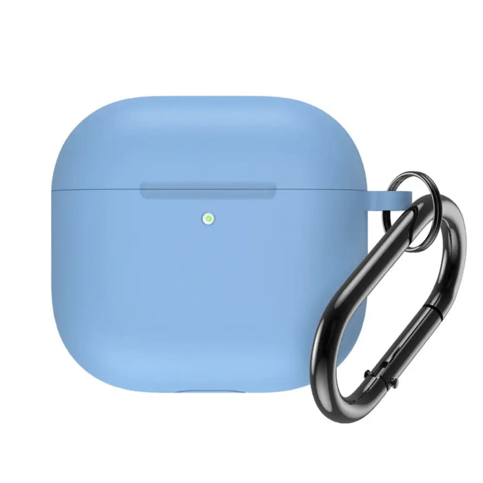 Силиконов калъф Airpods 4 с карабинер - светло син