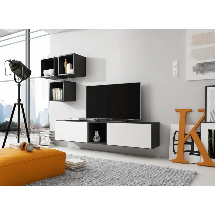 Холна гарнитура Cama ROCO 8 (2xRO3 + 4xRO6) черно/черно/бяло