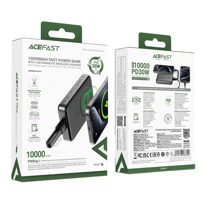 Преносима батерия Powerbank Acefast M10 Magnetic 2x USB-C