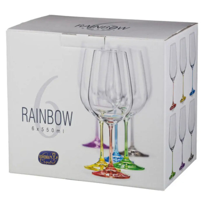 ЧАША ЗА ЧЕРВЕНО ВИНО 350 ML 6 БР RAINBOW BOHEMIA