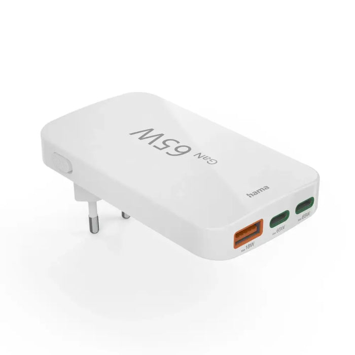 Зарядно устройство Hama GaN 65W 2x USB-C 1x USB-A сгъваемо