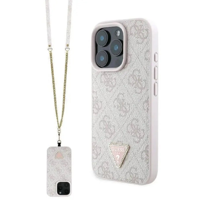 Guess кожен калъф с метално лого Strass Crossbody за iPhone