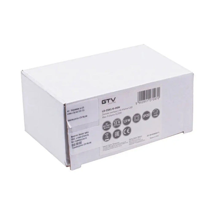 ЗАХРАНВАНЕ ЗА LED КЛИПС С БУТОН 1.5W 12V GTV
