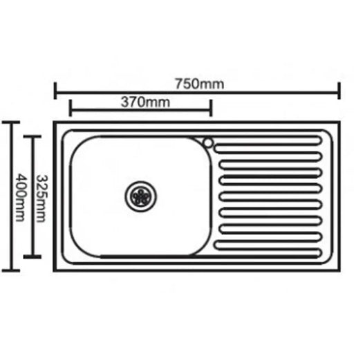 КУХНЕНСКА МИВКА INTER CERAMIC ICK 7540 ЛЯВА 75Х40Х15 СМ.