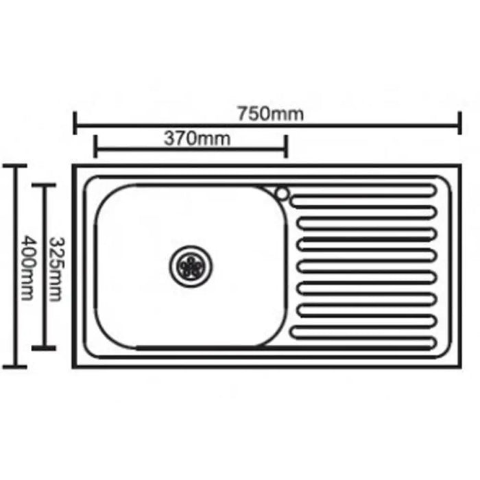 КУХНЕНСКА МИВКА INTER CERAMIC ICK 7540 ЛЯВА 75Х40Х15 СМ.