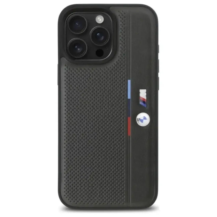 Калъф за iPhone 16 Pro с перфорирана трицветна линия BMW M
