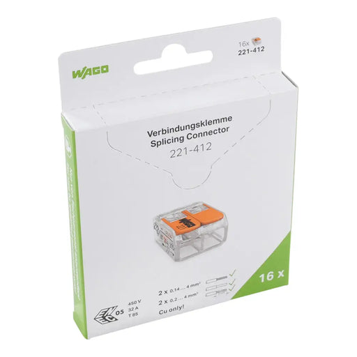 КЛЕМА ЗА КАБЕЛ С БЪРЗА ВРЪЗКА 16 БРОЯ 2X0.2-4MM2 WAGO