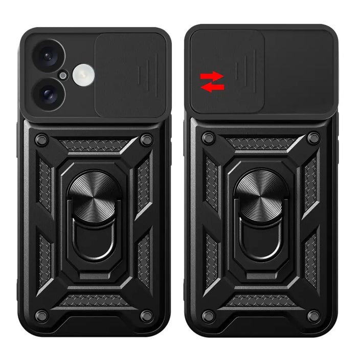 Брониран калъф Hybrid Armor Camshield iPhone 16 с капак