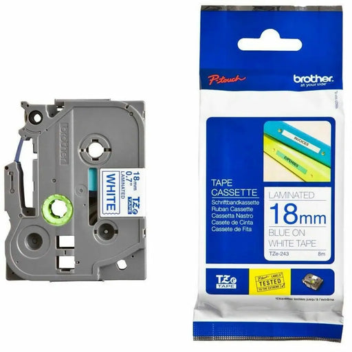 Ламинирана лента за етикетиране Brother TZE-243 Бял 18mm