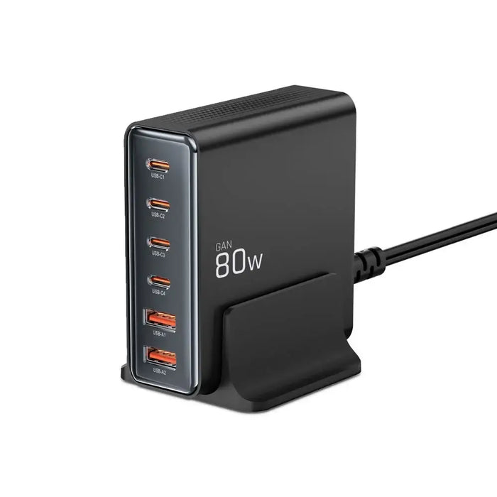 Зарядна станция Tech-protect DC80W-GAN 6-PORT PD80W/QC3.0
