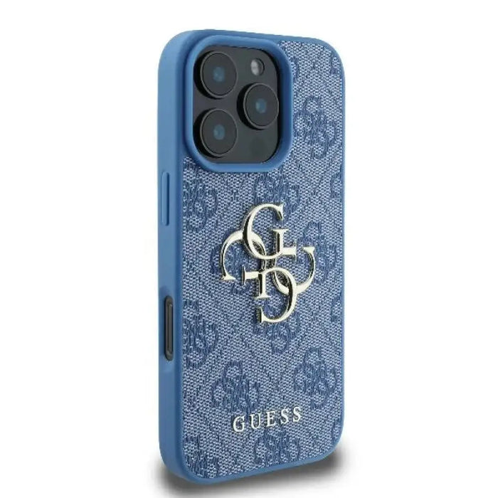 Калъф Guess 4G с голямо лого за iPhone 16 Pro Max - син